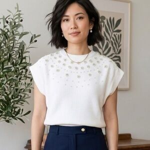 Embellished sweater top